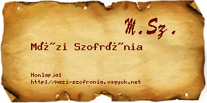 Mázi Szofrónia névjegykártya